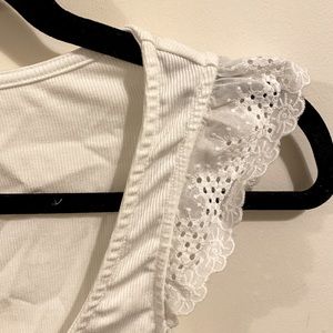Eyelet ruffle cami